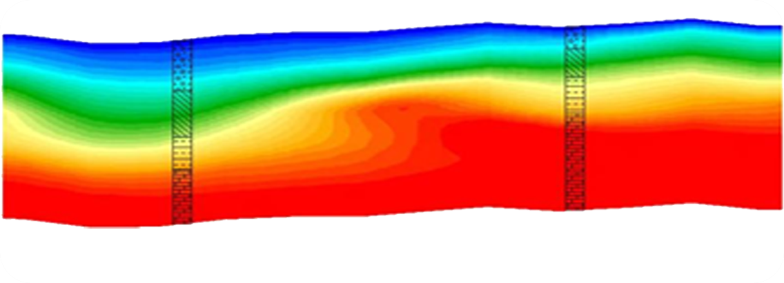 白銀地基勘察，成果與鑽孔資料較為一致